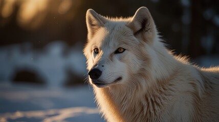 Obraz premium Majestic Arctic Wolf Portrait