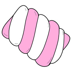 twisted marshmallow illustration hand drawn isolated vector