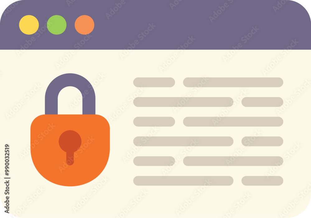 Poster website security padlock icon showing secure connection for safe browsing and data encryption
