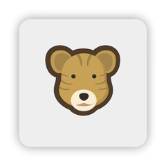 lioness icon on button, lioness flat icon vector, lioness flat illustration, lioness head, lioness cartoon png