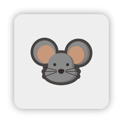 mouse icon on button, mouse flat icon vector, mouse flat illustration, mouse head, mouse cartoon png