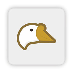 swan icon on button, swan flat icon vector, goose flat illustration, swan head, goose cartoon png