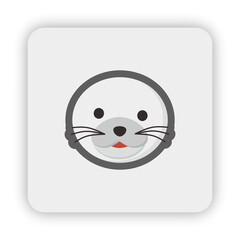 seals icon on button, seals flat icon vector, seals flat illustration, seals head, seals cartoon png