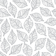 Series of leaves pattern motif in simple scandinavian outline line for textile fabric wallpaper paper wrap print