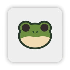frog icon on button, frog flat icon vector, frog flat illustration, frog head, frog cartoon png