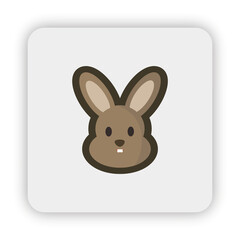 rabbit icon on button, rabbit flat icon vector, rabbit flat illustration, rabbit head, rabbit cartoon png