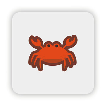 crab icon on button, crab flat icon vector, crab flat illustration, crab head, crab cartoon png