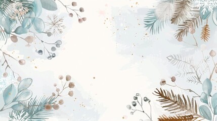 Elegant Minimalist Watercolor Winter Background with Light Blue and Gray Palette, perfect for Christmas and seasonal designs, holiday cards, and winter-themed marketing materials.