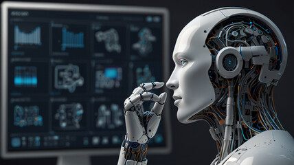 Futuristic AI System with 3D Model Representation