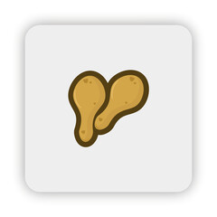 chicken drumstick vector, chicken drumstick flat icon, chicken drumstick icon on button, fried chicken icon
