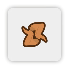Obraz premium chicken wings vector, chicken wings flat icon, chicken wings icon on button, fried chicken icon