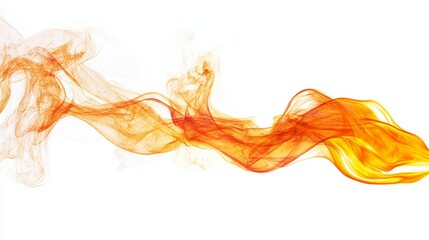 A flame with a broad base that narrows sharply into a pointed tip, glowing with bright orange and yellow hues