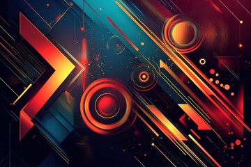 Dynamic Abstract Vector with Geometric Arrows and Circles