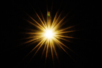 sunlight background, sun flare ,yellow glare on  black background.