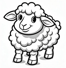 Fototapeta premium black and white sheep on white