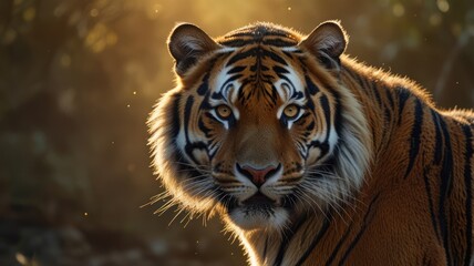 Fototapeta premium Majestic Tiger in Golden Light