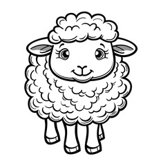 black and white sheep on white