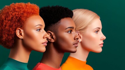 A vibrant banner collage of diverse faces representing various ethnic communities, featuring different skin tones and hairstyles, isolated on a dark background, with subtle lighting highlighting 