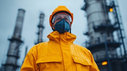 Industrial Worker in Protective Gear Highlighting Environment Social Governance (ESG) in Modern Industry