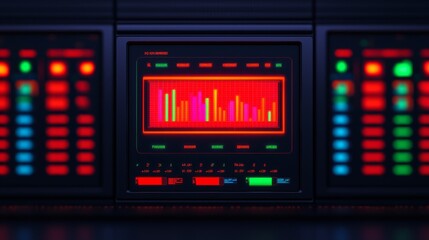 High-Tech Smart Home Control Panel with Vibrant LED Display and Advanced Technology Interface