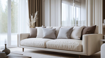 interior design of living room with cushion