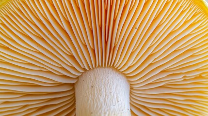 Stunning Close-Up of Pastel-Colored Mushroom Gills - Nature's Intricate Beauty in Soft Hues