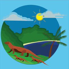 vector illustration of views of natural beauty