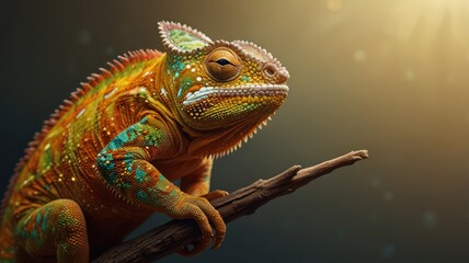 Obraz premium Close Up of a Vibrant Chameleon