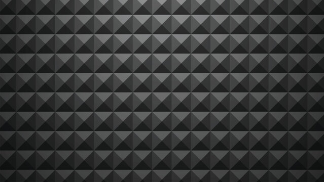 Dark geometric 3D pyramid pattern background with a modern, minimalist design. Perfect for industrial, futuristic, and abstract themes, offering a sleek and textured visual appeal for various projects