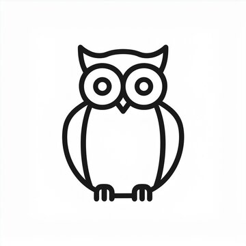 recommend clip art: owl black line icon isolated on white