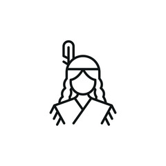 Native American character icon. Simple Native American character icon for social media, app, and web design. Vector illustration.