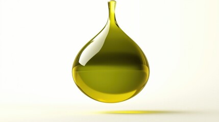 Olive oil drop isolated on a white background