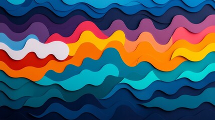 Colorful Paper Cutting Art Representing ESG Concepts - Environmental, Social, and Governance Themes in Vibrant Layers