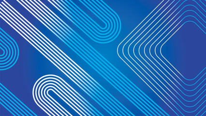 Abstract glowing circle lines on dark blue background. Geometric stripe line art design. Modern shiny blue lines. Futuristic technology concept. Suit for poster, cover, banner, brochure, website