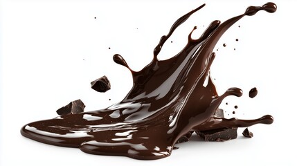 Glossy Dark Chocolate Fudge Sauce Splash