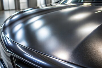 Shiny car hood with sleek and luxurious finish