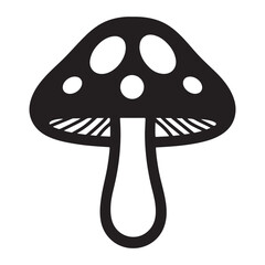 Mushroom Icon silhouette vector on white background, doodle style, Isolated 2d vector illustration in logo, icon, sketch style
