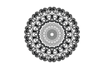 Unique Round Mandala Vector Design black and white