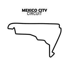 mexico city circuit for motorsport and autosport. grand prix race track. vector illustration	