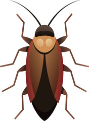 Illustration of a cockroach flat art design vector