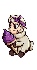 Lamb holding ice cream png