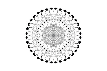 Unique Round Mandala Vector Design Black and White