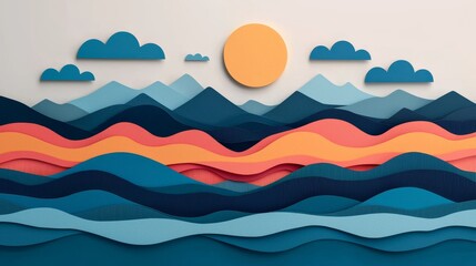 Sustainable ESG Concept with Vibrant Paper Cutting Art Illustrating Environmental, Social, and Governance Themes