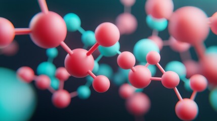 Close-Up of Colorful Molecular Structure Model Representing Scientific Research and Innovation