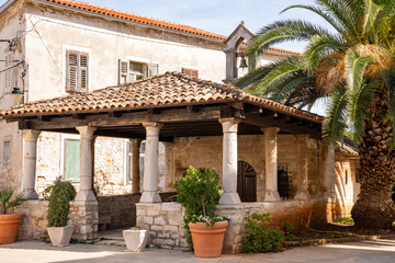 The Church of the Blessed Virgin Mary of Mount Carmel. It was built in the 14th century and is part of a pilgrimage route, the Camino in Fažana, Croatia.