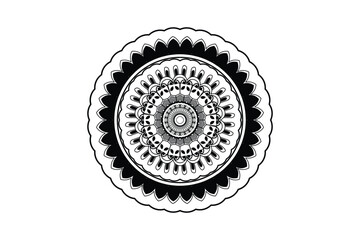 Unique Round Mandala Vector Design black and white