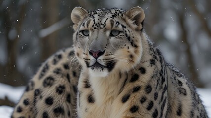 Naklejka premium snow leopard portrait