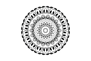 Unique Round Mandala Vector Design black and white