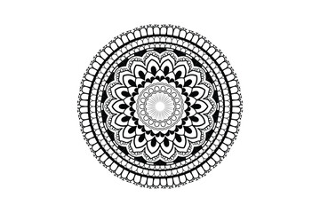 Unique Round Mandala Vector Design black and white
