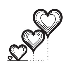 Black heart vector icons. Vector hearts for valentine day. Heart symbol. Heart sign.